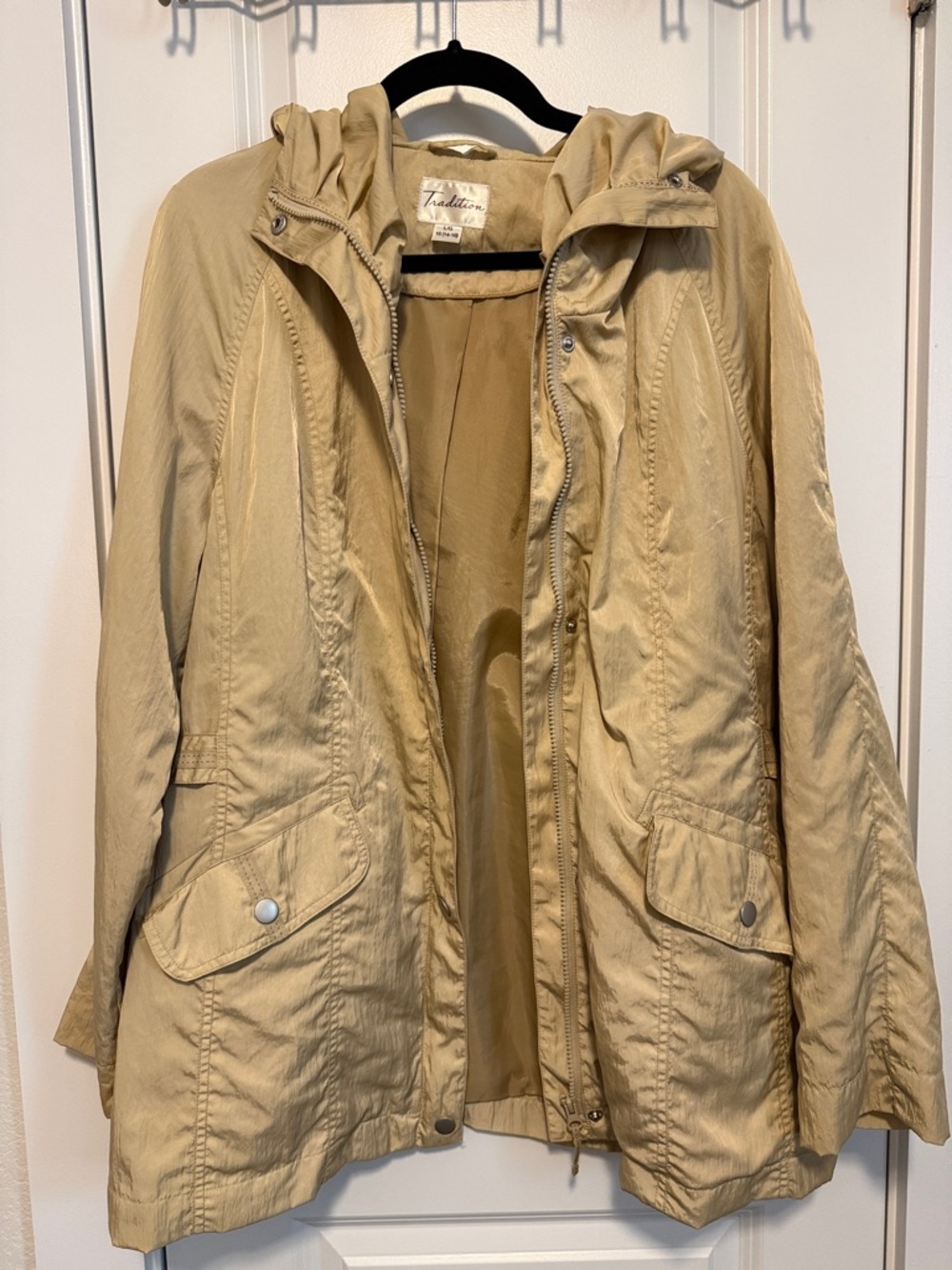 Beige Hooded Women's Jacket